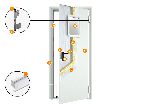 Конструкция Техническая дверь DoorHan 880х2050 левая Конструкция Техническая дверь DoorHan 880х2050 левая